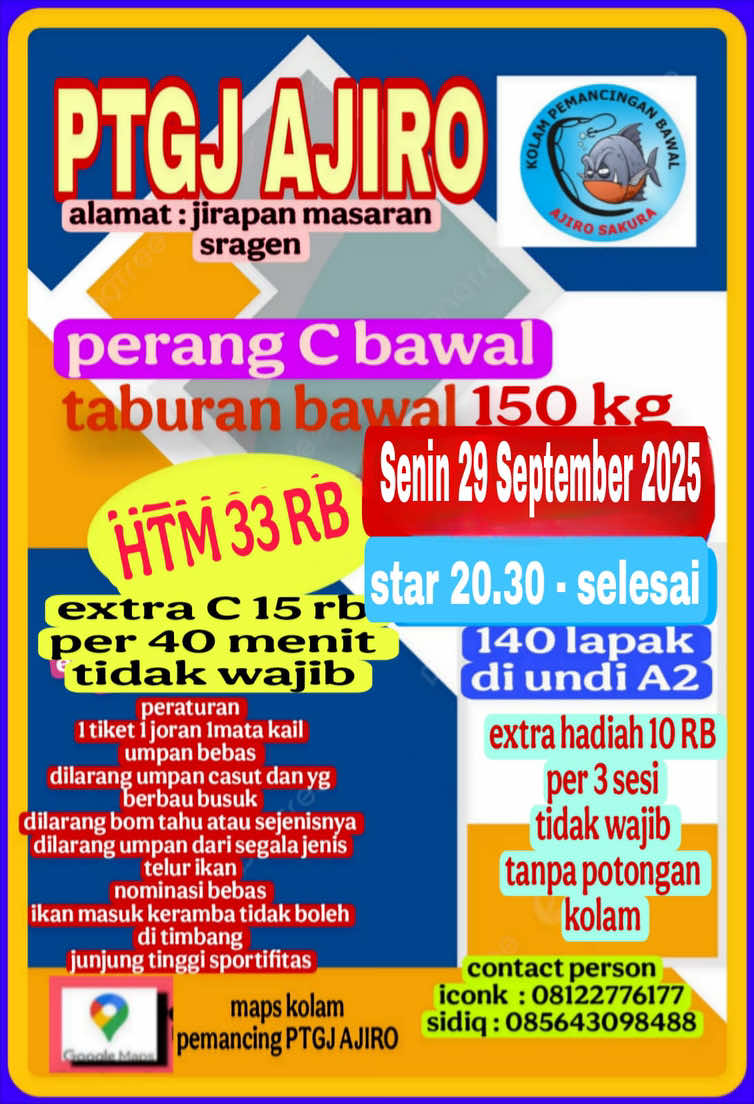 Jangan lupa bosku.#mancing #fypシ゚ #sragen24jam #sragenbumisukowati #sragenbagiancidro 