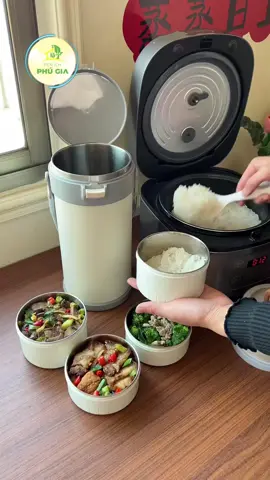Hộp cơm giữ nhiệt 4 ngăn nhỏ gọn giữ nhiệt 6h