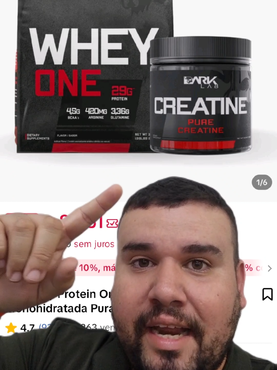 Kit Whey Protein One Refil 900g + Creatina Monohidratada Pura 150g - Dark Lab #wheyprotein #darklab #musculacao 