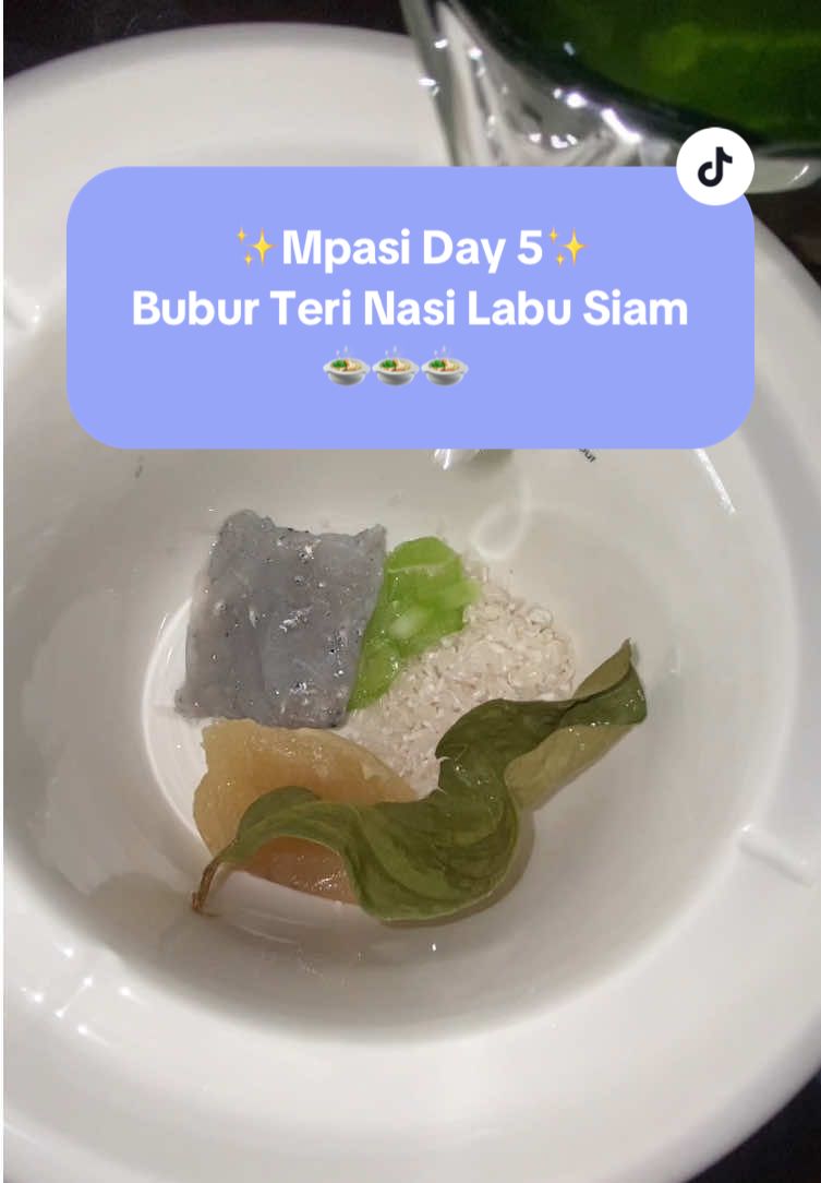 Buibu, emang teri nasi rasanya gimana sebenernya? Ini buburku kok rasanya jadi gurih bgt ya, takutnya ternyata teri nasi emang asin dari sananya😂 #fyp #mpasiday5 #mpasiterinasi #resepmpasiterinasi #resepmpasi6bulan 