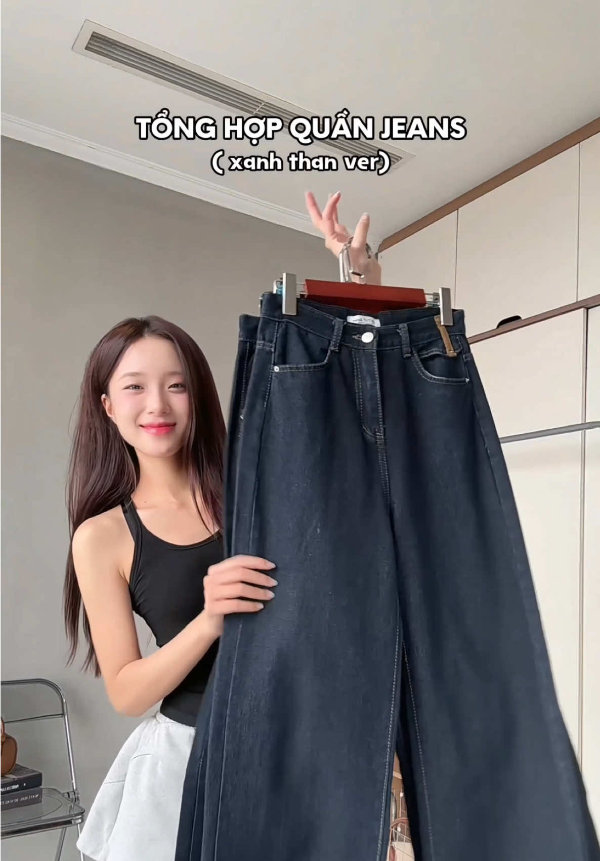 3 mẫu xanh than hot hit nhà tuiiii #denim #quanjeannu #quancapcao #jeans 