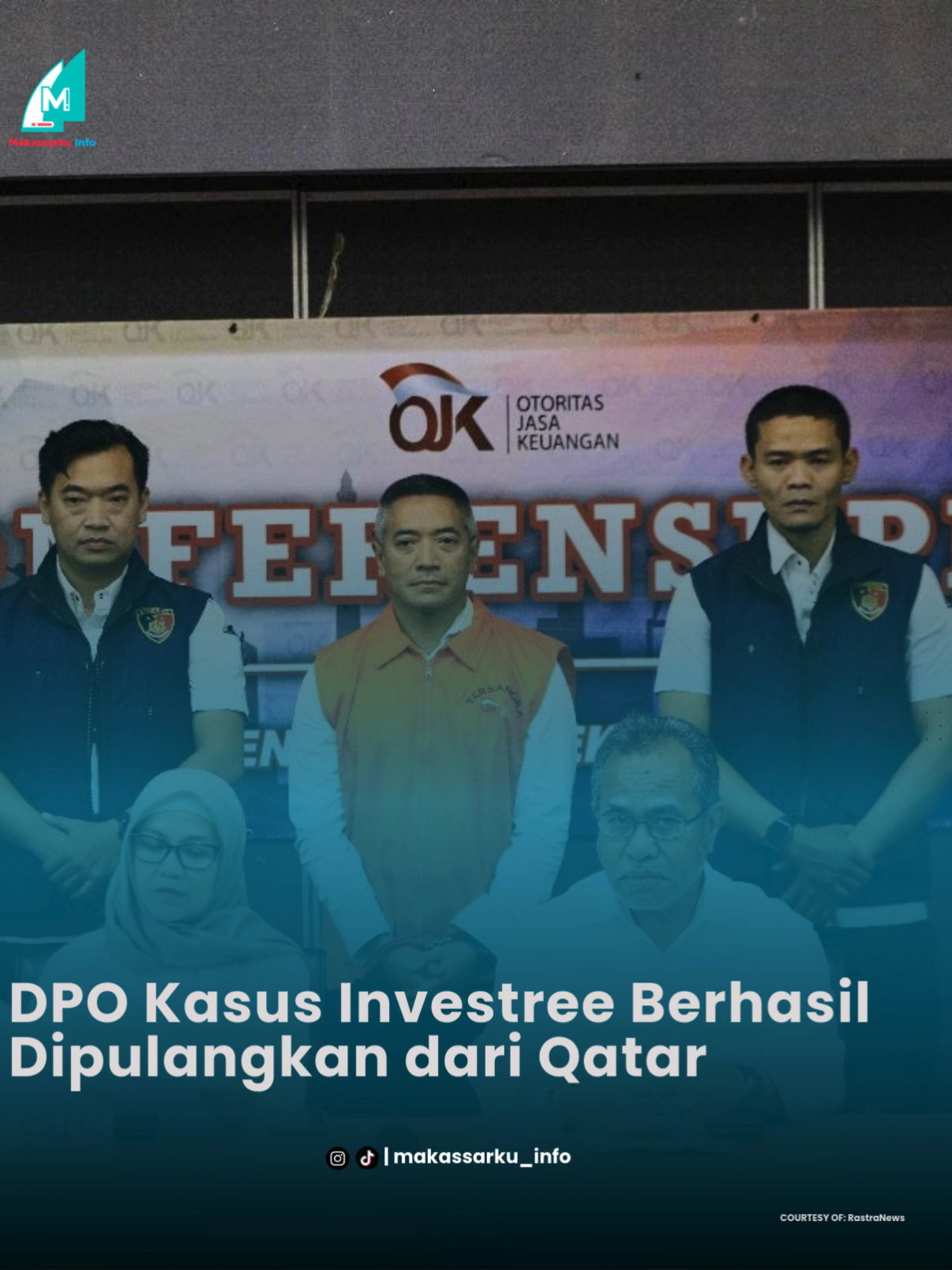 Jakarta – Otoritas Jasa Keuangan (OJK) bersama Kepolisian Negara RI, serta sejumlah kementerian dan lembaga terkait berhasil memulangkan DPO Kasus Investree berinisial AAG. AAG merupakan mantan Direktur PT Investree Radhika Jaya, yang diduga melakukan penghimpunan dana masyarakat tanpa izin OJK. Dalam proses penegakan hukum, Penyidik OJK berkoordinasi dengan Kejaksaan Agung RI dalam menjerat tersangka dengan Pasal 46 jo Pasal 16 ayat (1) Bab IV Undang-Undang Perbankan,dan Pasal 305 ayat (1) jo Pasal 237 huruf (a) Undang-Undang Nomor 4 Tahun 2023 tentang Pengembangan dan Penguatan Sektor Keuangan jo Pasal 55 KUHP, dengan ancaman pidana penjara paling singkat 5 tahun dan paling lama 10 tahun. Baca Juga: Ini Perjelasan Istana soal Pencabutan Kartu Pers Jurnalis CNN Tersangka melakukan penghimpunan dana masyarakat secara melanggar ketentuan perundang-undangan pada periode Januari 2022 hingga Maret 2024 mencapai setidaknya Rp 2,7 triliun. Tersangka diduga menggunakan PT Radhika Persada Utama (RPU) dan PT Putra Radhika Investama (PRI) sebagai special purpose vehicle untuk menghimpun dana ilegal dengan mengatasnamakan PT Investree Radhika Jaya (Investree). Dana tersebut kemudian digunakan antara lain untuk kepentingan pribadi. selengkapnya:https://rastranews.id/dpo-kasus-investree-berhasil-dipulangkan-dari-qatar/#makassarku_info