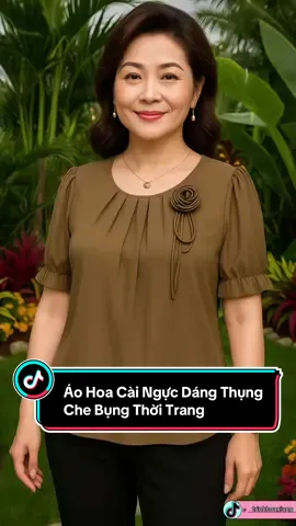 Áo Hoa Cài Ngực Dáng Thụng Che Bụng Thời Trang #aotrungnien #dobotrungnien #thoitrangtrungnien 