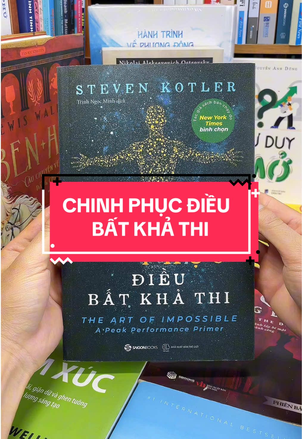 Chinh Phục Điều Bất Khả Thi – Đánh Thức Tiềm Năng Phi Thường Trong Bạn! Bạn có bao giờ tự hỏi: điều gì khiến con người có thể làm nên những kỳ tích tưởng chừng không thể?  Trong cuốn sách Chinh phục điều bất khả thi, Steven Kotler – tác giả nổi tiếng thế giới về hiệu suất đỉnh cao – sẽ dẫn bạn khám phá khoa học phía sau những giới hạn. Cuốn sách hé lộ cách các vận động viên, doanh nhân, nhà sáng tạo đã bẻ gãy “ranh giới bất khả thi”, đồng thời chỉ ra những chiến lược cụ thể để bạn áp dụng trong cuộc sống.  Không phải là lý thuyết viển vông, đây là “cẩm nang” giúp bạn vượt qua nỗi sợ, khai mở sức mạnh não bộ và biến mục tiêu táo bạo thành hiện thực. Nếu bạn đang khao khát vươn xa hơn, làm được nhiều hơn và chạm tới những thành tựu tưởng chừng ngoài tầm với, thì Chinh phục điều bất khả thi chính là cuốn sách bạn cần có trong tay ngay hôm nay!#tiemsachbinhyen #BookTok #thehevuonminh #kynguyenvuonminh #hangvietvuonminh 