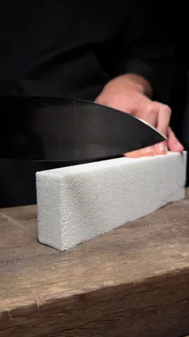 Foam block sharpness test! #fyp #knife #satisfying #knifesharpening #knifesharpener 