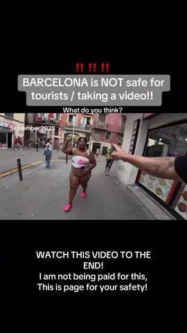 Cannot believe what I am seeing. All of this hostility because they are taking a video of themselves as it’s their job as content creator! What are people doing ???? The world is going crazy! I wouldn’t say this place is safe to travel now. MORE VIDEOS TO COME!!!! Kurt caz for the full stream!! #fyp #foru #fyppp #barcelona #travel 