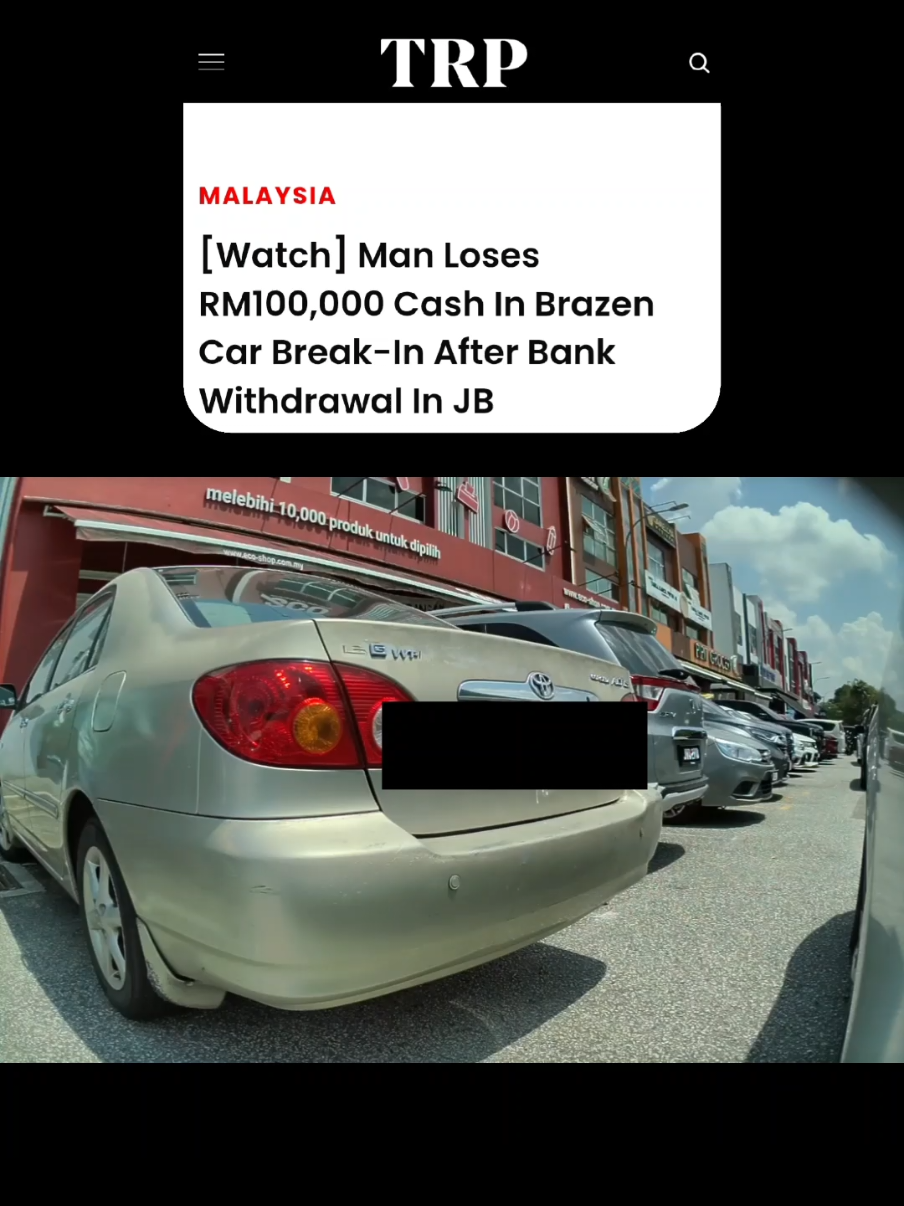 The victim’s dashcam footage captured the entire incident, showing four robbers executing the theft with military precision before escaping in separate vehicles. 🎥: James Khoo via Facebook 