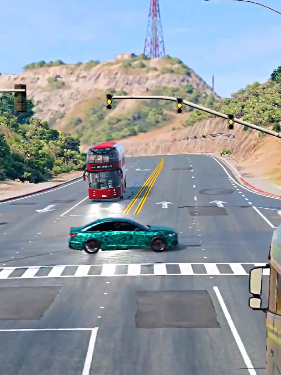 BeamNG.Drive🚘 Extreme Cars Physics Test! #car #fyp #beamngdrive  #usaroad #ukroads 