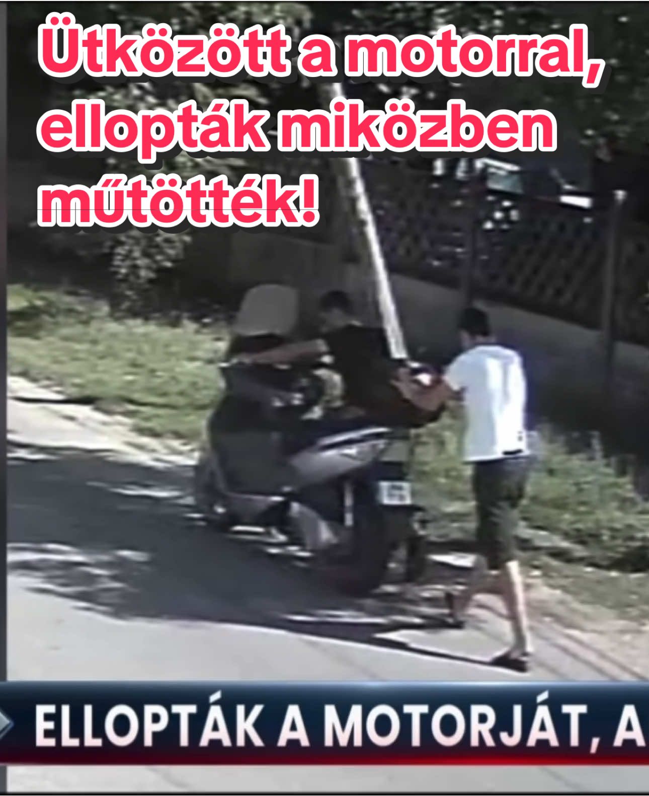 😮Leszakadt az ujja, azonnal meg kellett műteni egy férfit, aki a motorjával nekicsapódott az előtte fékező autónak egy zebránál Budapesten a XVIII. kerületben😮A sérültet elvitték a mentők, a motorját viszont otthagyta az út szélén, amiért később egy ismerőse ment a helyszínre‼️Az esetet felvette egy térfigyelő kamera, látszik, hogy mire az ismerős odaért, a motort ellopta két férfi…👀 #foryou #fyp #hungary #news #nekedbelegyen 