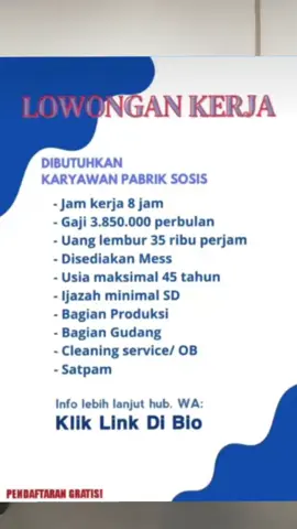 Lowongan kerja pabrik sosis #lowongankerja #pabrik #sosis #loker #terbaru 