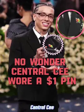 No Wonder Central Cee Wore A $1 Pin , the Reason Behind It Is Heartbreaking #celebrity #rapper #centralcee #metgala #guyana #jacquemus