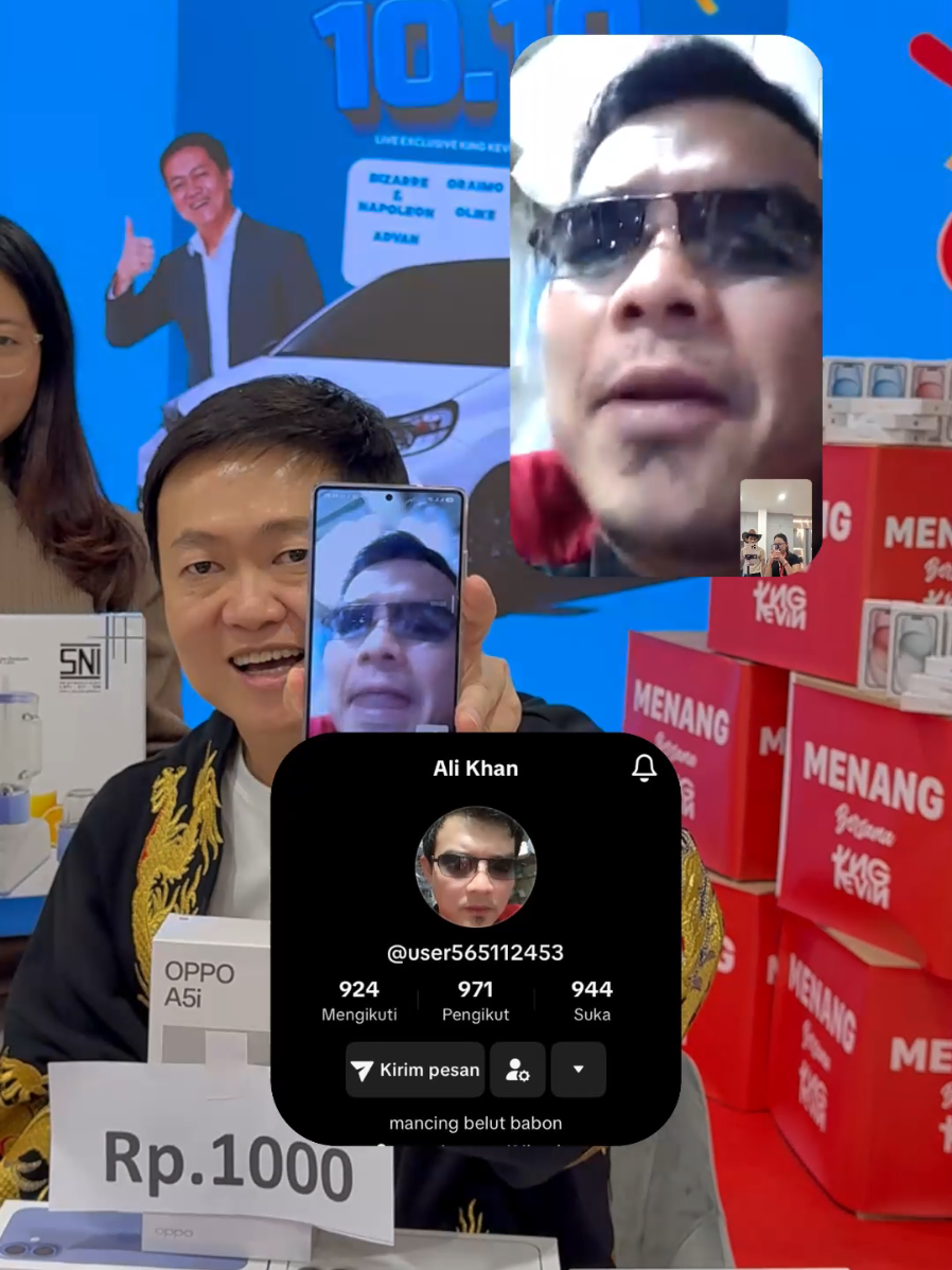 Waww seru banget! Pak Ali dari Bandung diajak video call King Kevin, eh malah dapet Berkah yang keren bangett 😱🔥 Jadi kalau King Kevin Live buruan joinn, siapa tau rezeki kamu selanjutnya!🚀 #livetiktok #kingkevin #fyp