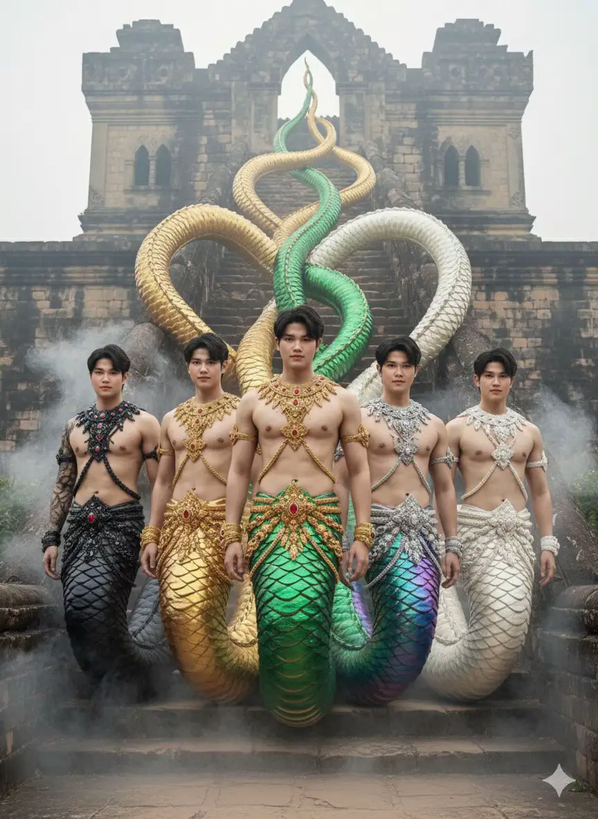 พญานาคทั้ง 5 ตระกูล เราก็เป็นได้ #gimini #ai #prompt 