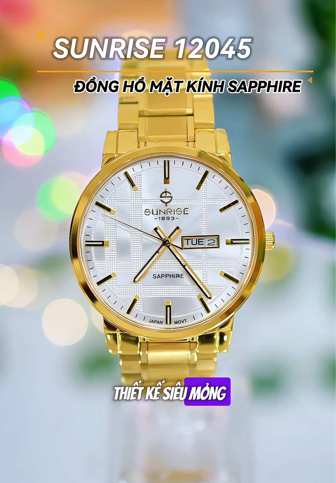 Đồng hồ thời trang nam Sunrise mặt kính sapphire #dongho #donghonam #donghothoitrang 