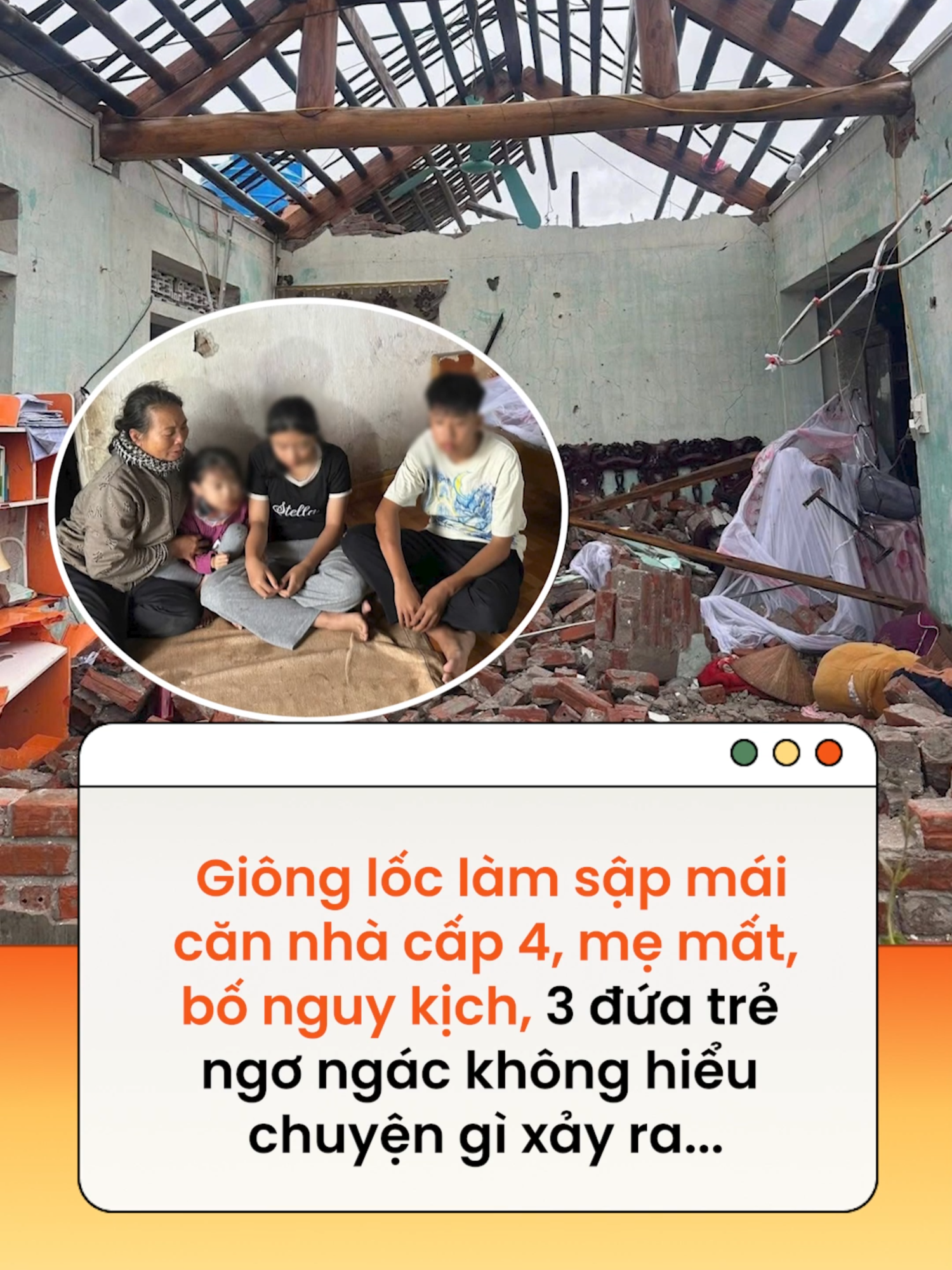 Bi kịch ập đến trong chớp mắt, mẹ không qua khỏi, cha bị thương nặng phải chuyển gấp lên Hà Nội để cấp cứu, 3 đứa trẻ may mắn thoát nạn nhưng gia đình nội ngoại đều khó khăn không có khả năng lo liệu #news #amm  Nguồn: Tổng hợp