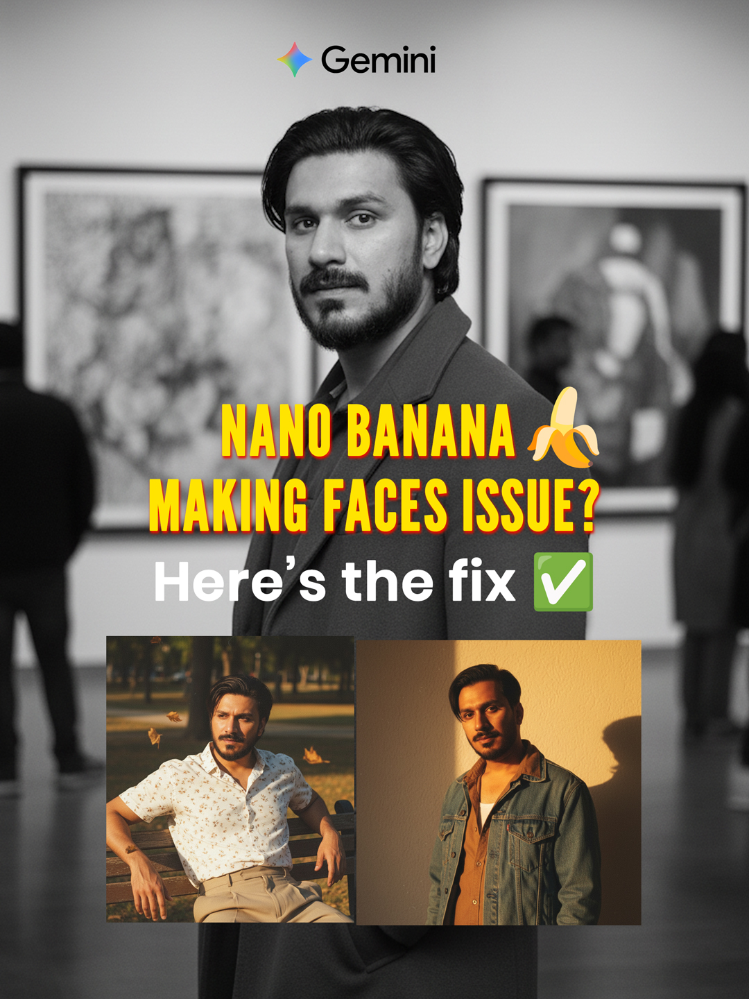How to make Nano Banana Prompt 🍌 Fix your Blurry or not cleared Faces! Struggling with Nano Banana AI images showing unclear or distorted faces? 🤔 Don’t worry — here’s the simple fix to make your AI-generated images crystal clear. 🚀 Whether you’re experimenting with Gemini Nano Banana prompts, testing ChatGPT image ideas, or exploring the AI art trend 2025, this trick will help you get sharp, realistic results every time. 🔥 Try it out & let me know how it works for you! #NanoBanana #Geminiai #ChatGPt #AIprompt #issue