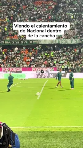 Así se vivió el calentamiento de Atlético Nacional en el partido contra Millonarios desde adentro de la cancha  #atleticonacional #atleticonacional⚽️🥰 #soydelverdesoyfeliz #sdvsf #verdolaga 