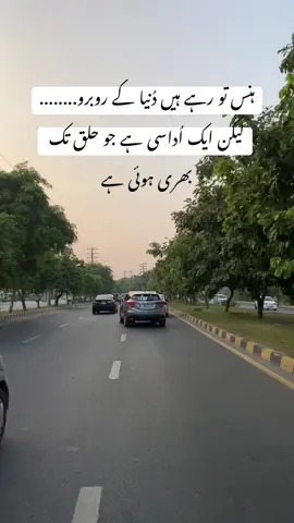 ہنس تو رہے ہیں دُنیا کے روبرو........لیکن ایک اُداسی ہے جو حلق تک *بھری* ہوئی ہے