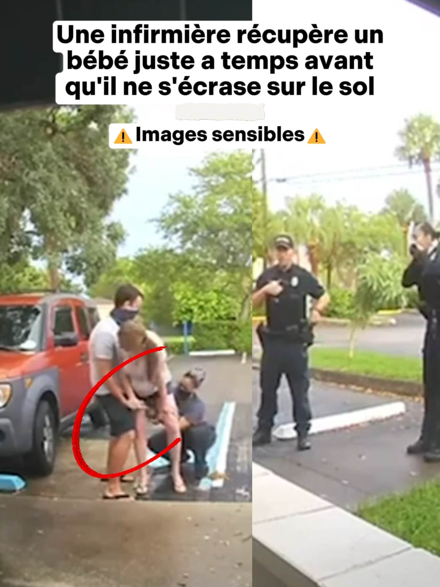 Une femme accouche sur un parking devant la mternité et une infirmière sauve le bébé juste a temps ! #actu #drame #hopital #enfant