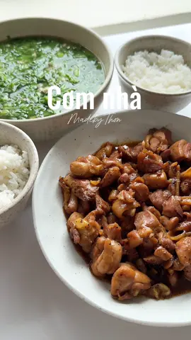 Cơm nhà 2 món  Gà kho tiêu đen Canh cải thịt bằm  #tieuchinsu #ractieuthom #seriescomnha #comnhangonnhat #homecooking 