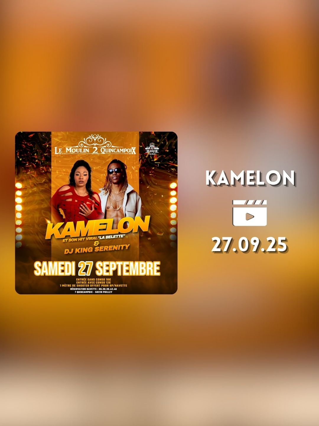 SAMEDI 27 SEPTEMBRE - @kamelon.off🎤 #kamelon #showcase #boitedenuit #M2Q #musique