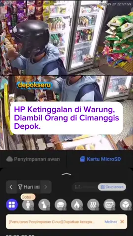Terekam CCTV, seorang pemuda ngambil hp yang ketinggalan di Warung. Jadi kronologinya kemarin malam Abang saya (yang pakai topi) lagi jagain istrinya lagi sakit masuk IGD RS brimob, pas itu dia beli minum di warung depan RS Brimob, Cimanggis Depok, terus HP nya ketinggalan diwarung lalu ada orang belanja sesudahnya nah diambil deh tuh hp geletak. Mohon dibantu up ya min🙏🏻