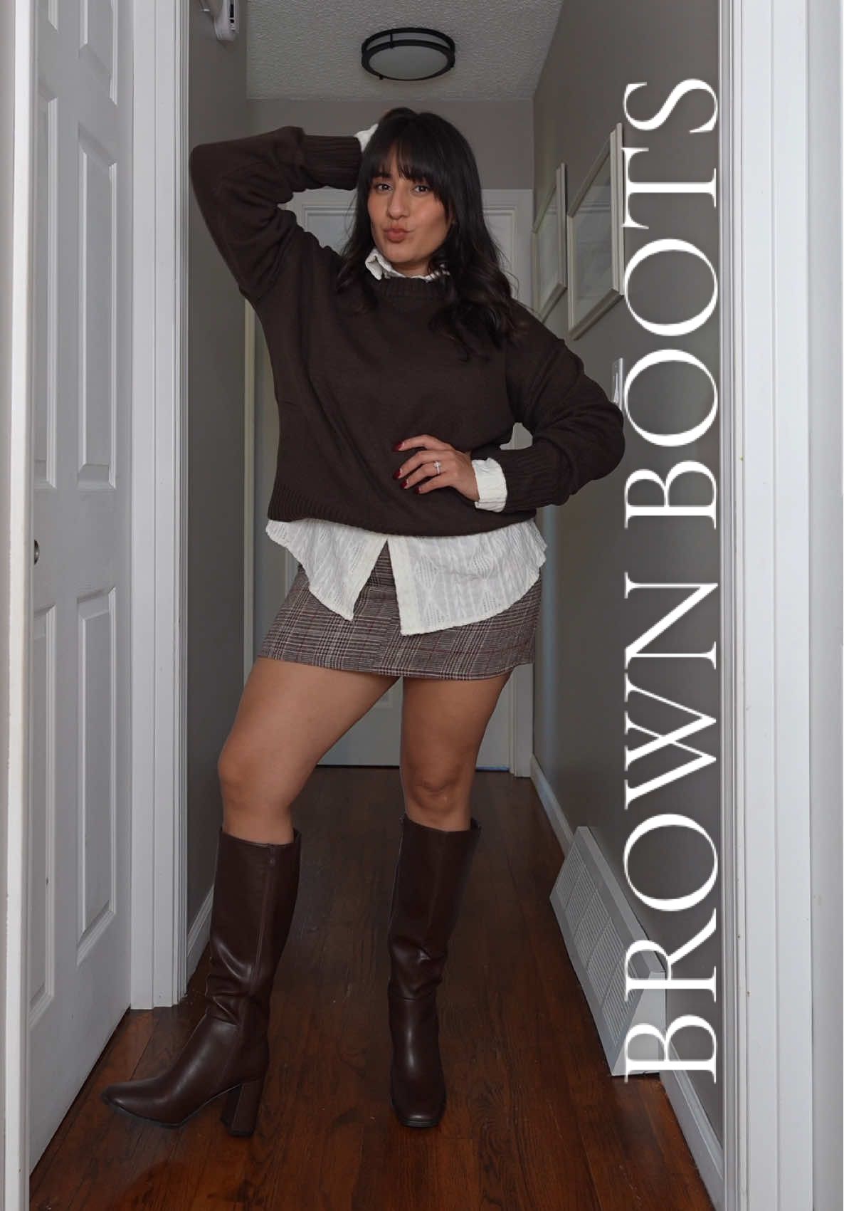 One pair of brown boots, four outfit ideas #outfitidea #outfitinspo #fall #brownboots #fashion 