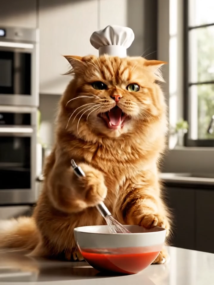 🐾👨‍🍳 Ce petit chef à moustaches prépare son plat préféré… mais il oublie un ingrédient au milieu de la recette ! 😂🍲 Would you trust this cat as your chef? 🐱🍴✨ 👉 #CatChef #FunnyCat #CookingCat #ASMRcat #CuteAnimals #TikTokCats