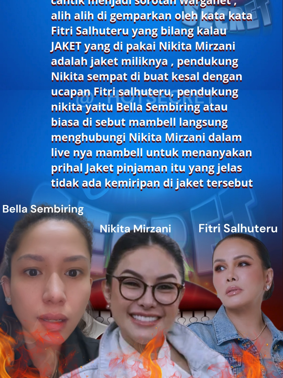 Fashion Nikita Mirzani di persidangan  yang selalu terlihat cantik menjadi sorotan warganet , alih alih di gemparkan oleh kata kata Fitri Salhuteru yang bilang kalau JAKET yang di pakai Nikita Mirzani adalah jaket miliknya , pendukung Nikita sempat di buat kesal dengan ucapan Fitri salhuteru, pendukung nikita yaitu Bella Sembiring atau biasa di sebut mambell langsung menghubungi Nikita Mirzani dalam live nya mambell untuk menanyakan prihal Jaket pinjaman itu yang jelas tidak ada kemiripan di jaket tersebut #bellasembiring #mambell #kasusviral #kasusskincare #kasusnikitamirzani #nikita #nikitamirzani #nikitamirzanimawardi_17 #nikmir  #norakplay #gossip #tiktokviral #fy #beritaselebriti #fypviralシ #foryoupage