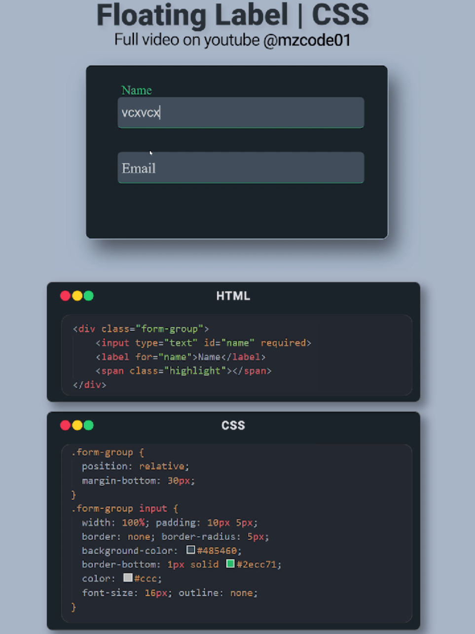 CSS Floating Label 🏷  #trending #coding #htmlcss #webdesign #reels 
