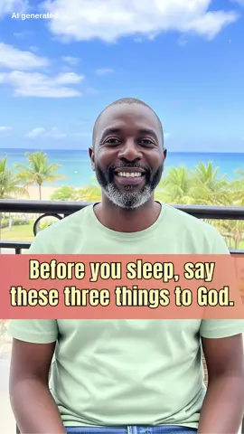 Before You Sleep, Say These Three Things to God: 1.God, thank You for all You’ve done for me today. 2.Please forgive my past mistakes and give me a purer heart to embrace tomorrow. 3.As we sleep, watch over us and keep us safe in Your love. I love You, my Lord. I will share this prayer to honour Your name.Amen.#Bible #ugandantiktok #prayer #christianitytiktok #LordJesus 