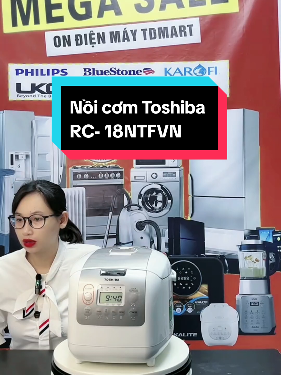 #CapCut Nồi cơm Toshiba  RC- 18NTFVN dòng nồi cơm quốc dân ,đun nấu cơm ngon chất lượng mềm dẻo, 2 loại dung tích 1l và 1.8 sử dụng cho từ 1-6 người ăn Lòng nồi dày dặn, chất liệu hợp kim nhôm đúc nguyên khối, có phủ chống dính an toàn Công nghệ gia nhiệt 3D giúp luồng nhiệt đi khắp khoang nồi