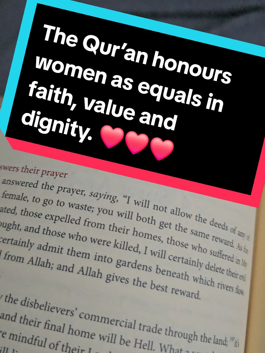 Replying to @dersb04  Bible: “Women, be silent.” Qur’an: “Believing men and women are allies, and will earn the same reward.” Know the difference before you preach. 💁🏽‍♀️📜 Unlike the Bible, the Qur’an honours women as equals in faith value and dignity.  #HalalClapback #BibleVsQuran #MuslimWomen #FYP #Muslimtiktok 