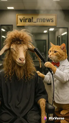 Ever seen a goat get a salon glow-up? 🐐✨