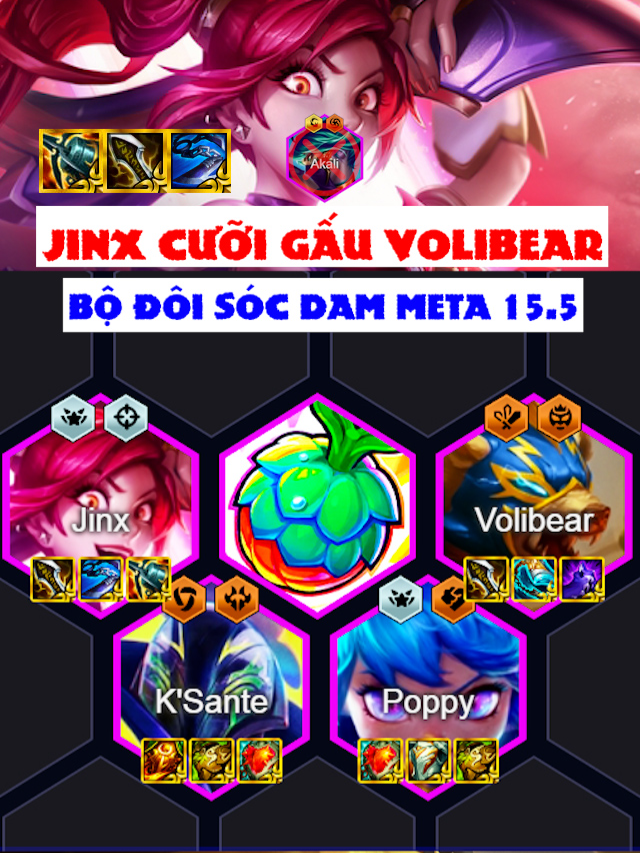 JINX CƯỠI GẤU VOLIBEAR LIỆU CÓ ĂN ĐƯỢC BÃI RÁC AKALI HIỆN TẠI META 15.5#thanhbinztft #teamfighttatics #tftmemes #leagueoflegends #set15 #leagueoflegendsmemes #league #lolchess #autobattler #롤체 #dtcl #lmht #exe #reroll #tft #metatft #doihinhtft #doihinhmanhleorankdtcl #phale #tftmobile #jinx #akali #exodia