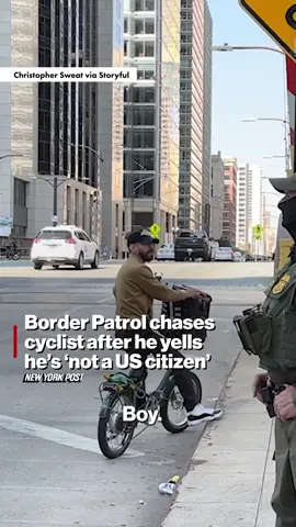 Video shows Border Patrol agents chasing a cyclist in Chicago after he taunted them, shouting that he wasn’t a US citizen.