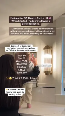 When I first started, I had no idea what I was doing. But Alhamdulillah, with patience and consistency, I’ve been able to build something that works for me and my family 🫶  To any other mums out there thinking about starting.. if I can do this, so can you. Comment ‘HOME’ for my free guide to earning online.  #workfromhomee #stayathomemum #ukmum #workfromphone #facelessdigitalmarketingg 