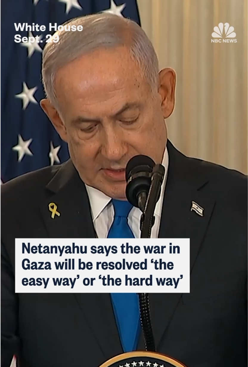 Israeli Prime Minister Benjamin #Netanyahu says the war in #Gaza between #Israel and #Hamas has to end, and it can be come the easy way or the hard way.