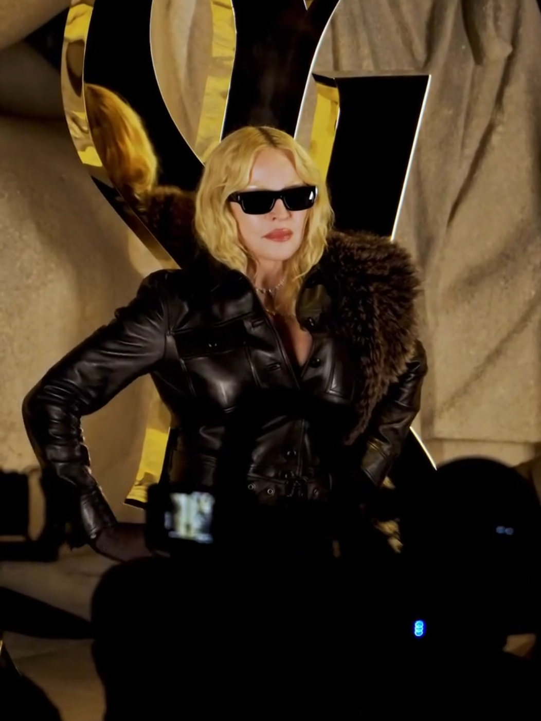 Madonna at Paris Fashion Week today! video credit: @sametgorgozfilms (on ig) #madonna #fyp #parisfashionweek #ysl 