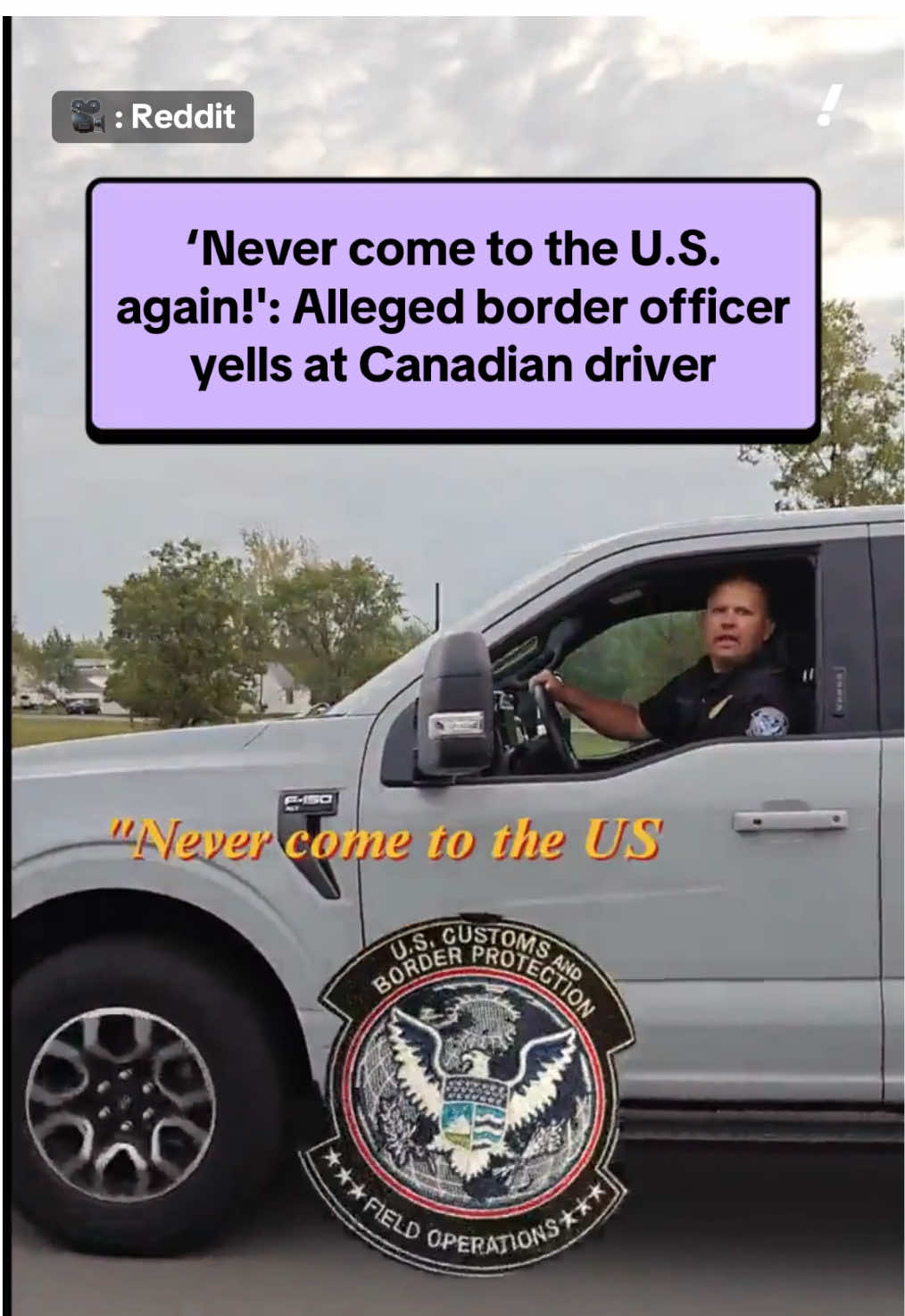 A video showing what appears to be a U.S. Customs and Border Protection (CBP) officer yelling at a Canadian driver to “never come to the U.S. again” is currently under investigation by authorities. The video, which was uploaded to Reddit and subsequently went viral on social media, was taken from inside a vehicle travelling south on highway I90 in New York State, a few kilometres from the Lewiston-Queenston Bridge that connects Queenston, Ont., with Lewiston, N.Y. To read the full story, hit the link in bio. #news #newstoday #canadanews #usa #canada 
