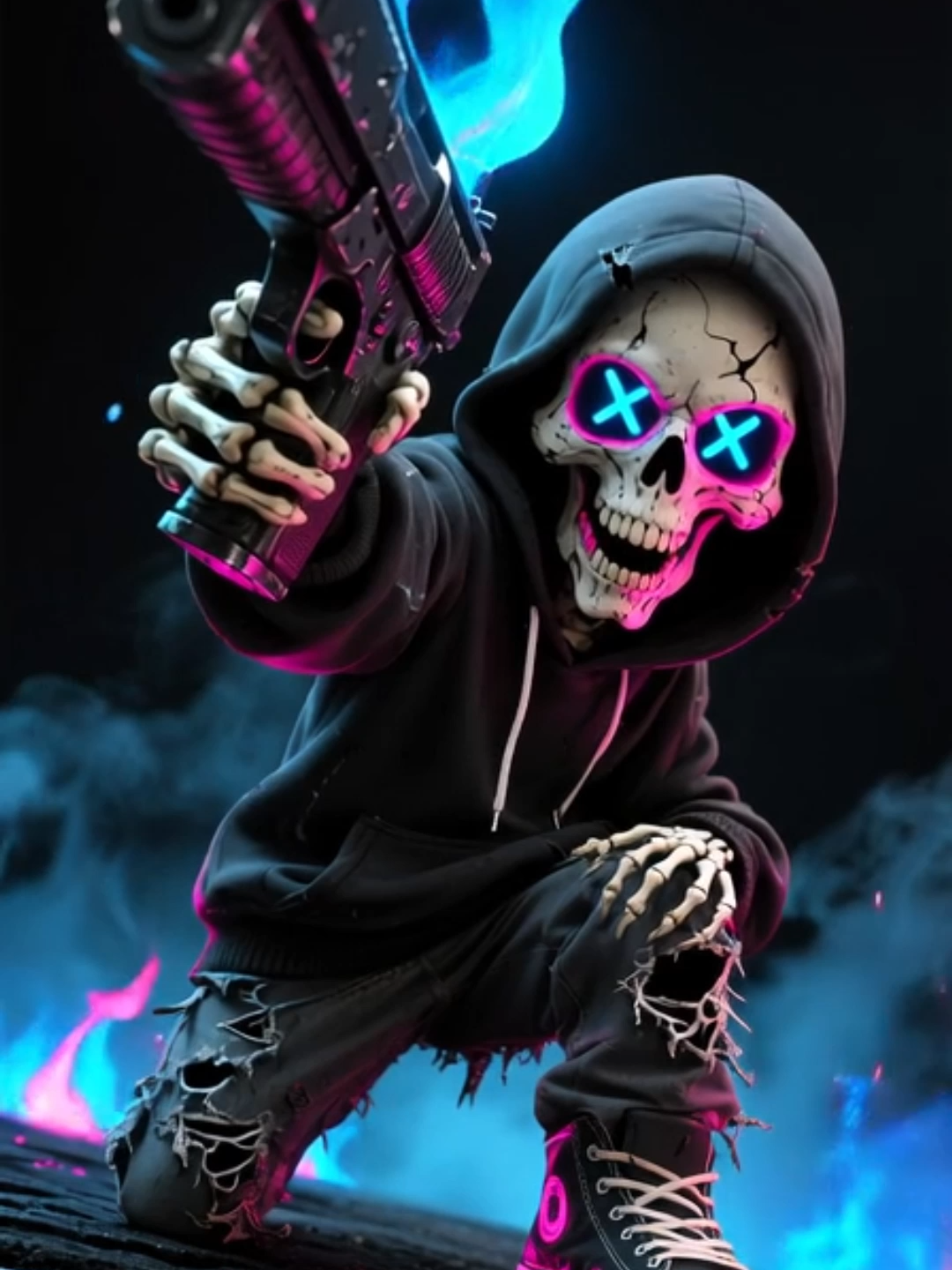 Live Wallpaper | Neon Reaper 🔥💀 #skull #livewallpaper #skeleton #darkaesthetic #edgyvibes #mobilewallpaper #aivideo #reaper #darkfantasy #gameraesthetic #phonewallpaper