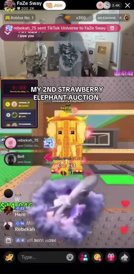 MY 2ND STRAWBERRY ELEPHANT AUCTION @rebekah_75 #fyp #xyzbca #viral #stealabrainrot #elephant 