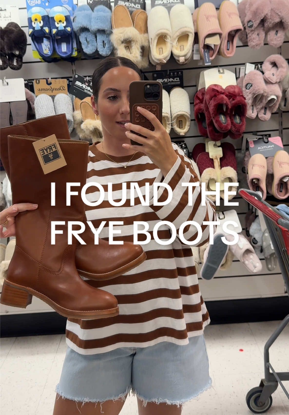 omg??? is $150 a good deal?! I can’t believe they have them in my size @TJ Maxx #tjmaxxfinds #fryeboots #tjmaxxfryeboots 