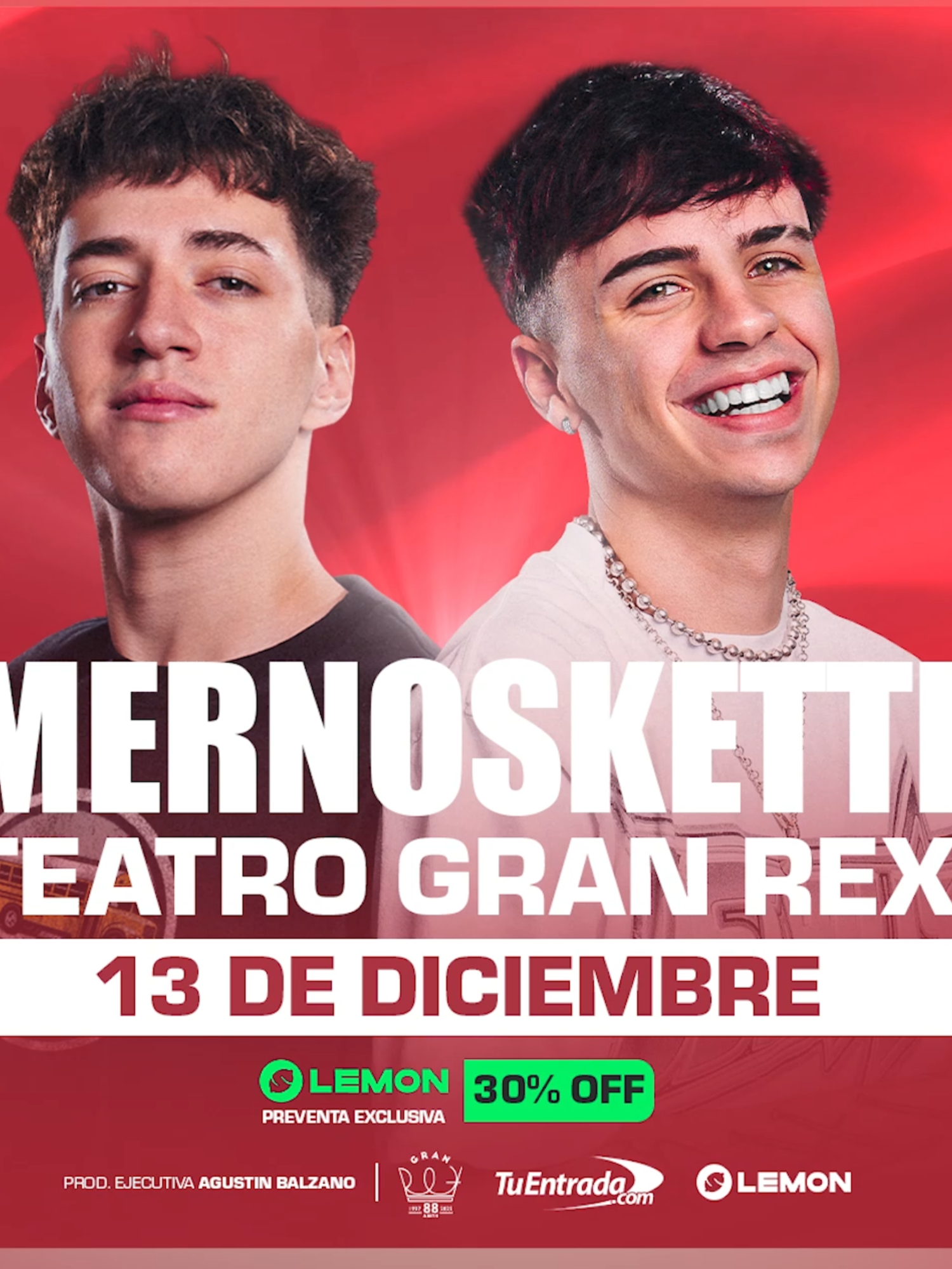 13 DE DICIEMBRE. MERNOSKETTI EN GRAN REX!!  #mernuel #bauleti