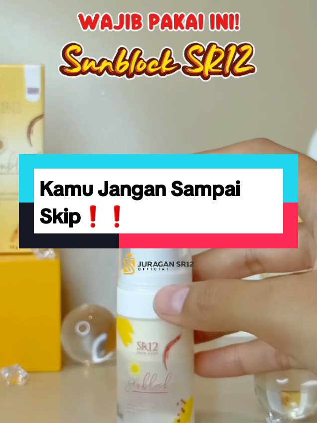 Berikan perlindungan maksimal dari sinar matahari dengan Sunblock SR12 🌞🌤️ Untuk cegah kulit kusam dan iritasi, gunakan rutin setiap hari supaya kulit kamu tetap lembap dan bebas belang. Segera order produknya ya! 🛒 #cantikgakadabatasan #fyp #juragansr12 #melindungikulitdarisinaruv #GlowUp 