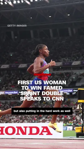 Melissa Jefferson-Wooden, a US track and field athlete, collected three gold medals at the 2025 World Athletics Championships and became the first US woman to win the famed sprint double.