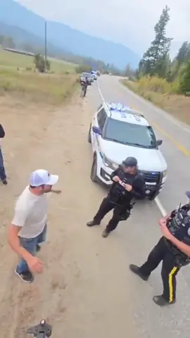 What a sh*tshow. The RCMP tells Canadian Army veteran Sgt. Mike Rude (retired) and a man recording on his phone that the semis delivering hay to cull the ostriches at the Universal Ostrich Farm in BC can cover their plates because of 