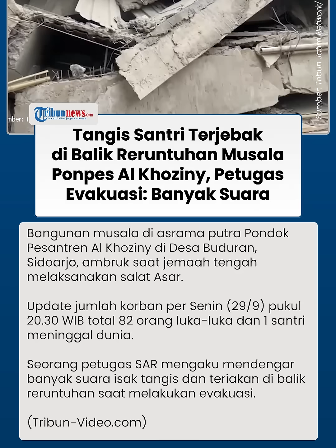 Kesaksian Tim SAR Dengar Suara Tangisan & Teriakan di Balik Reruntuhan Musala Ponpes Al Khoziny #ponpesambruk #ponpesalkhoziny #sidoarjoviral #beritaterkini