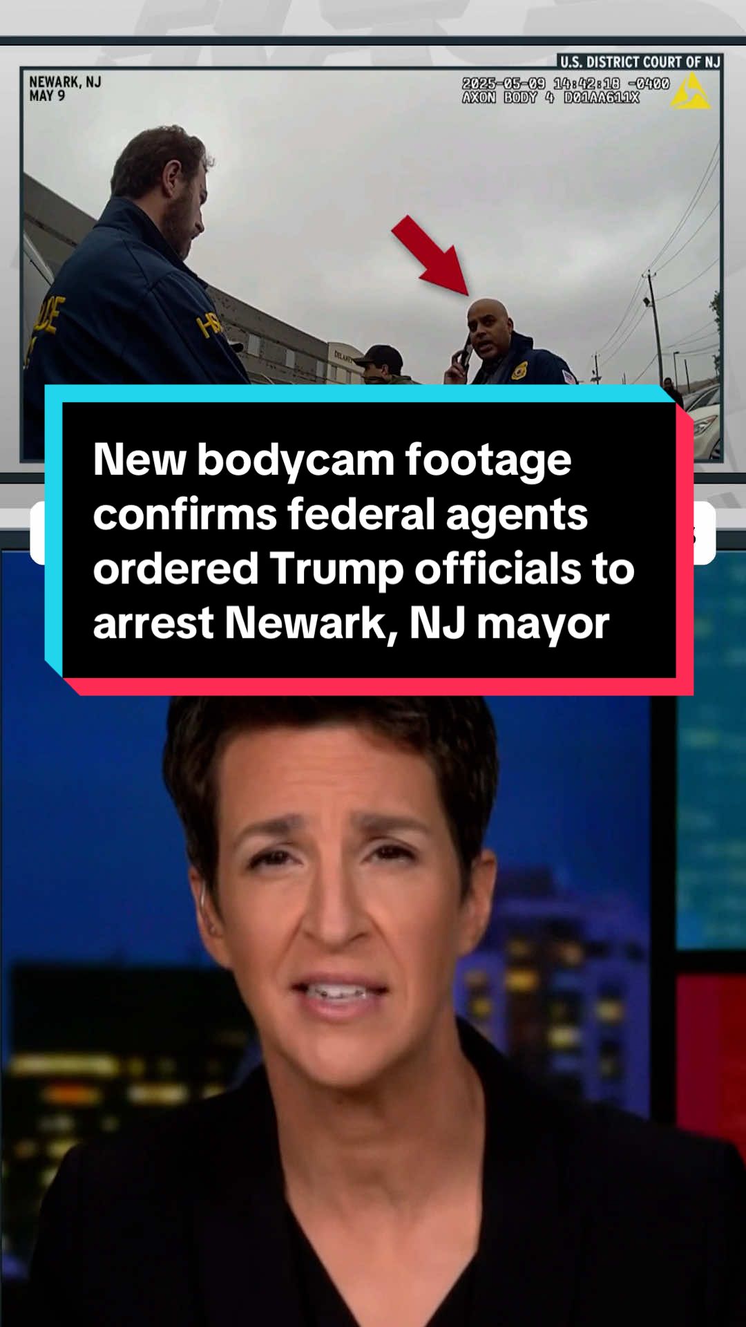 Rachel Maddow spotlights new bodycam footage showing that the arrest of Newark Mayor Ras Baraka at an ICE facility in May appears to have been ordered by top Trump administration officials. The footage was released by a federal court in the case involving Congresswoman LaMonica McIver, who was there that day and was federally charged by the Trump Department of Justice for allegedly forcibly impeding and interfering with federal officers. #news #politics #trump