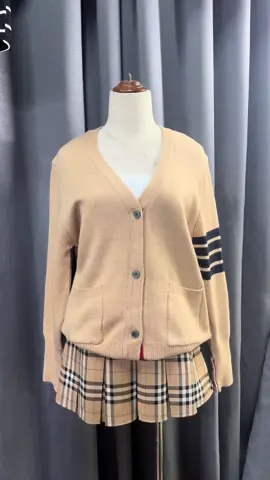 Áo len cadigan nữ dài tay phối kẻ sọc 👇👇👇#minhhienshop #hanghottrend #TikTok #xuhuong 